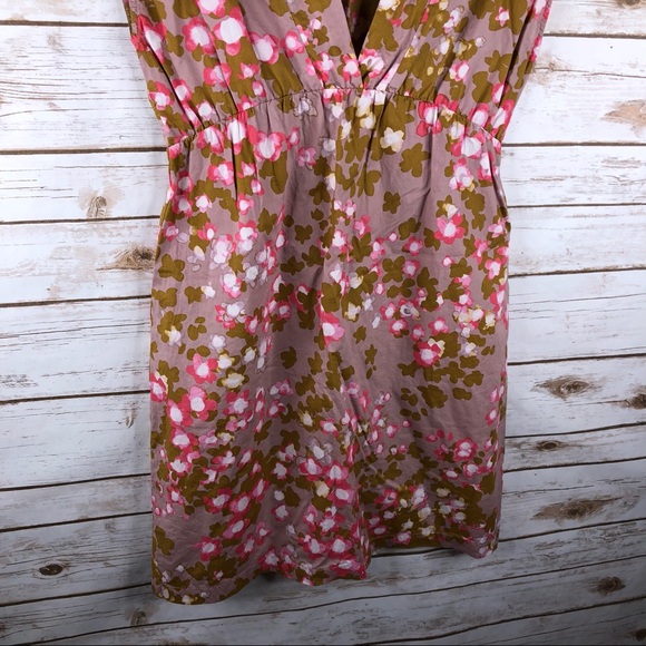 Garnet Hill floral vneck cotton sleeveless dress - Picture 3 of 8